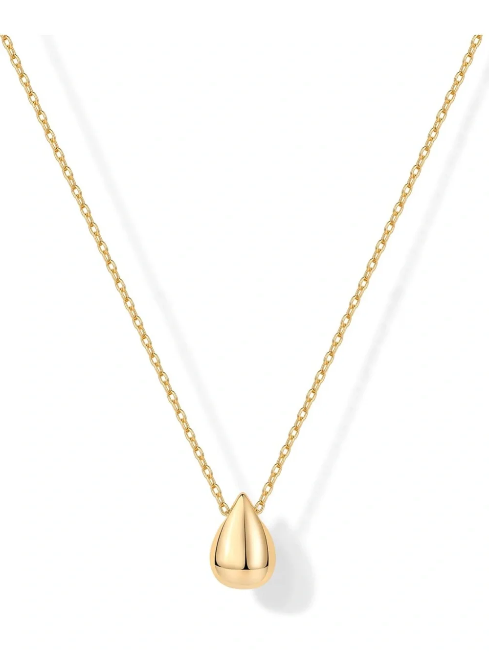 Gold Teardrop Pendant Necklace